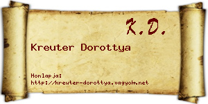 Kreuter Dorottya névjegykártya